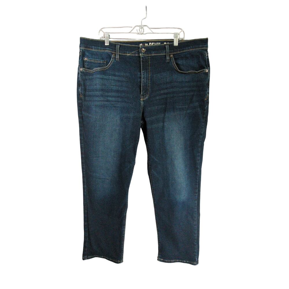 Devil Dog Jeans Mens 40x30 Blue Dark‎ Wash Athletic Fit Stretch